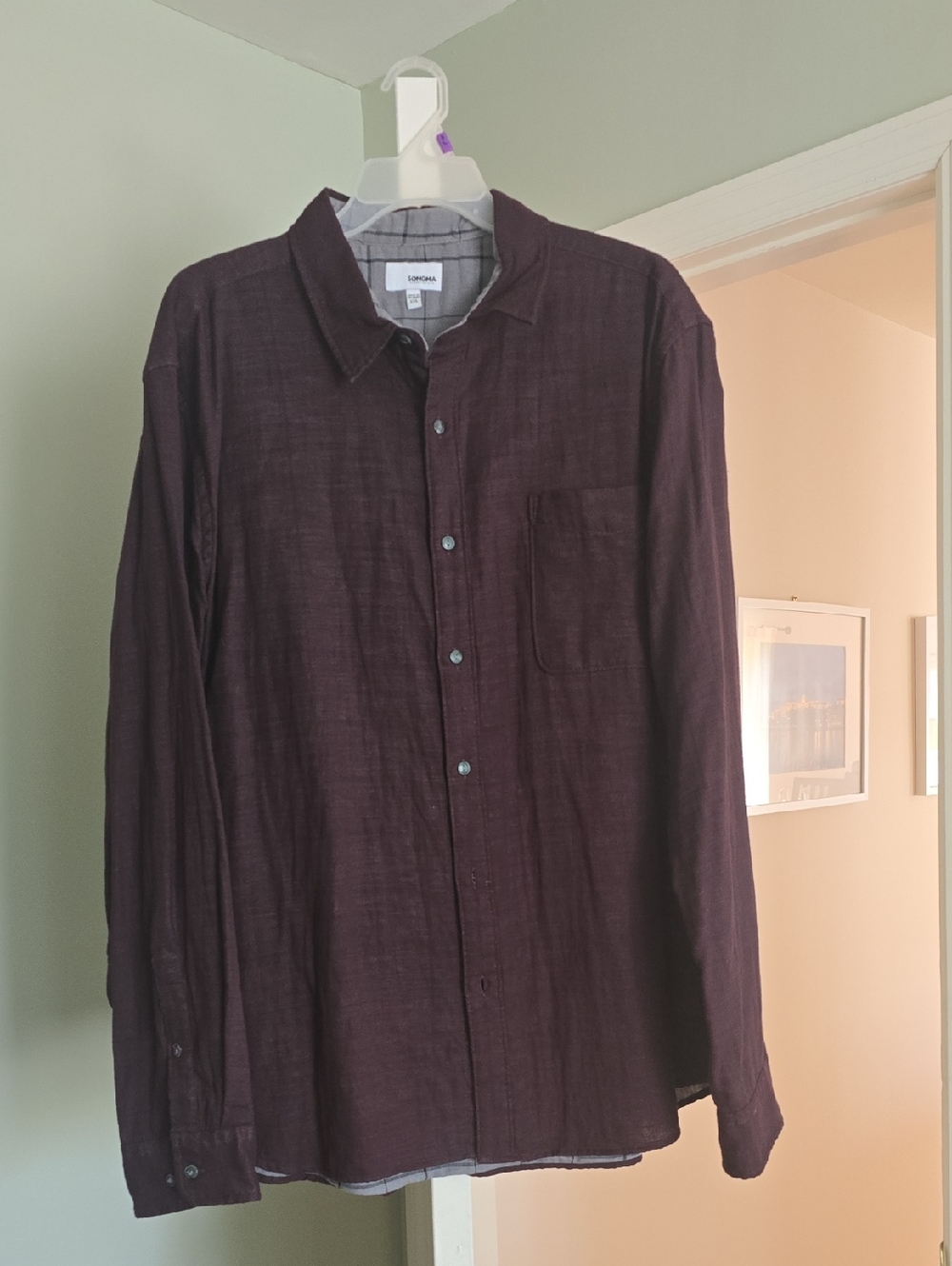 Men's XXL Maroon Sonoma Button-up Shirt